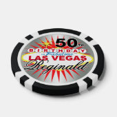 Reginald zilver 50e verjaardag Vegas poker chip (Enkel)
