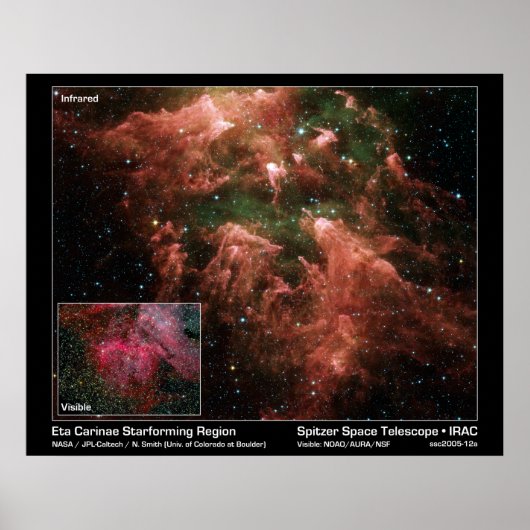 Regio Eta Carinae Starforming - Spitzer Space Tel Poster (Voorkant)