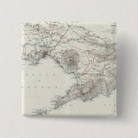 Regio Napels, Italië Vierkante Button 5,1 Cm (Voorkant)
