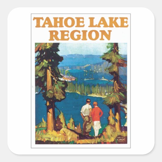 Regio Tahoe Lake Vierkante Sticker (Voorkant)