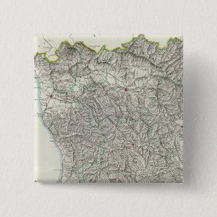 Regio Toscane, Italië Vierkante Button 5,1 Cm