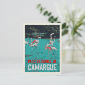 Regionaal park Camargue, Frankrijk, roze flamingos Briefkaart (Staand voorkant)