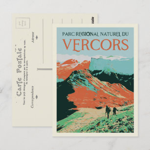 Regionaal park Vercors kleurrijke illustratie Fran Briefkaart