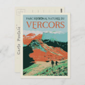 Regionaal park Vercors kleurrijke illustratie Fran Briefkaart (Voorkant / Achterkant)