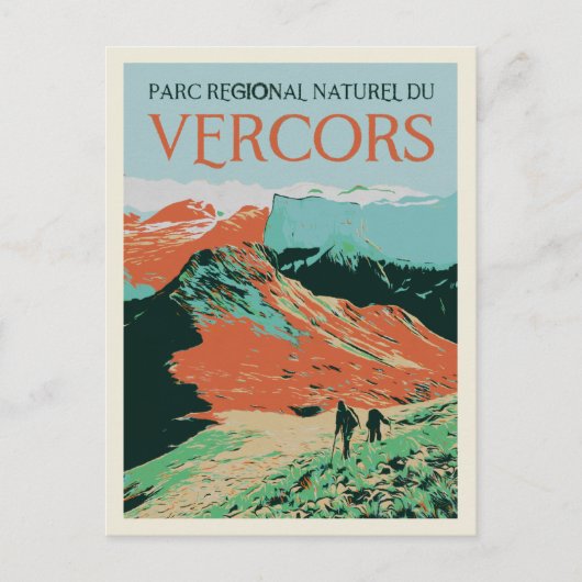 Regionaal park Vercors kleurrijke illustratie Fran Briefkaart (Voorkant)