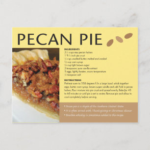 Regionale besnoeiing Pecan Pie Recipe Briefkaart