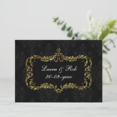 regionale bloei zwart en gouddemper bedankt kaart (Staand voorkant)