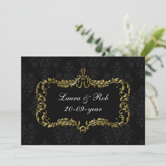 regionale bloei zwart en gouddemper bedankt kaart (Staand voorkant)