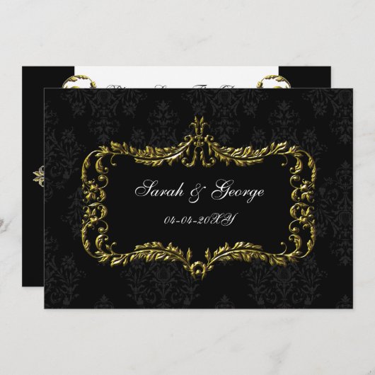 regionale bloei zwart en gouddemper , behalve datu save the date (Voorkant / Achterkant)