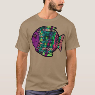 Regionale inheemse Mexicaanse vis met psychedelic T-shirt