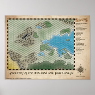 Regionale kaart RPG Midlands Poster