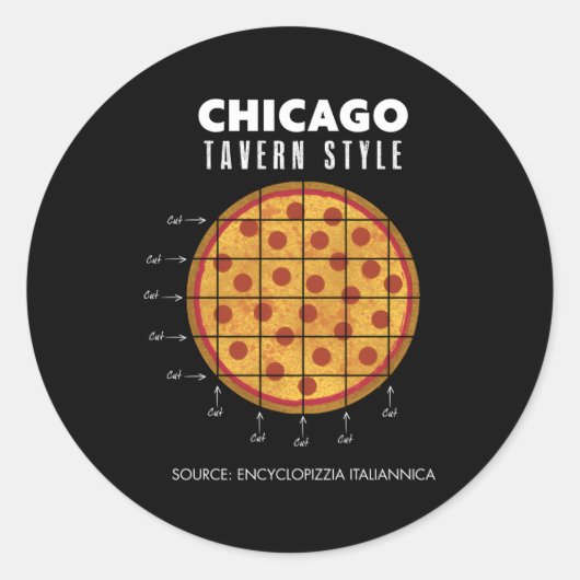 Regionale Pizza Chicago Tavern Stijl Ronde Sticker (Voorkant)