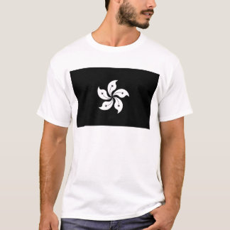 Regionale vlag zwarte Hong Kong Orchid Flower T-shirt