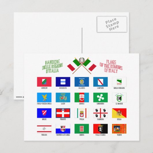 Regionale vlaggen van Italië Briefkaart (Voorkant / Achterkant)
