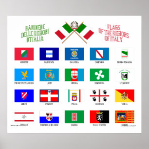 Regionale vlaggen van Italië Poster