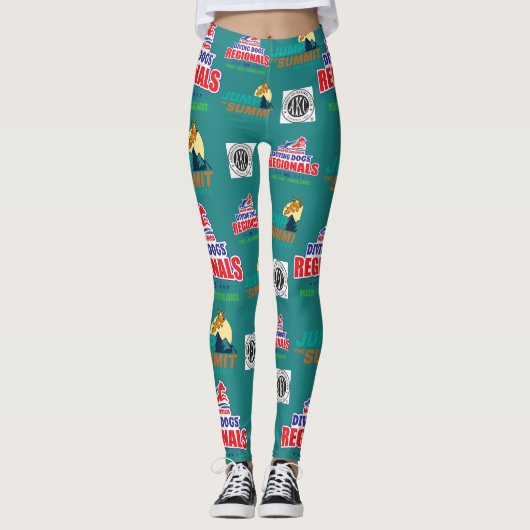 Regionals Leggings met AKC logo - Blauwgroen (Voorkant)
