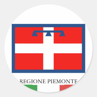 Regione Piemonte vlag Ronde Sticker
