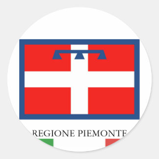 Regione Piemonte vlag Ronde Sticker