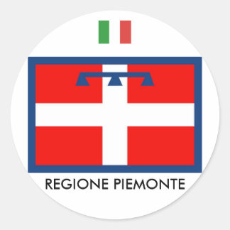Regione Piemonte vlag Ronde Sticker