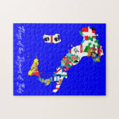 Regions of Italy Flags Map, Italian, Educational Legpuzzel (Horizontaal)