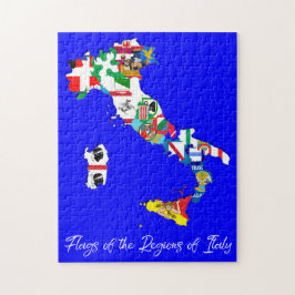 Regions of Italy Flags Map, Italian, Educational Legpuzzel