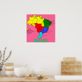 Regio's van Brasil Map" Poster (Keuken)