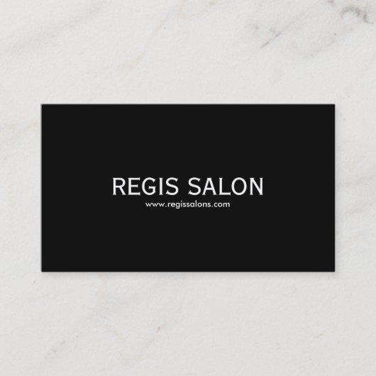 REGIS SALON, www.regissalons.com Visitekaartje (Voorkant)