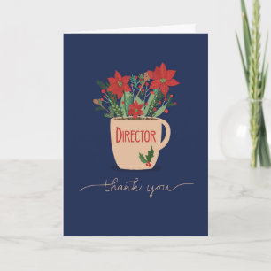 Regisseur bedankt op Christmas Poinsettias Kaart