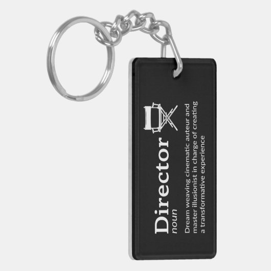 Regisseur Definitie - Grappige Filmmaker Sleutelhanger (Voorkant Links)