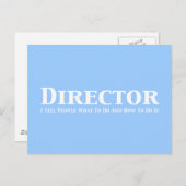 Regisseur Ik vertel mensen wat te doen en hoe het Briefkaart (Voorkant / Achterkant)