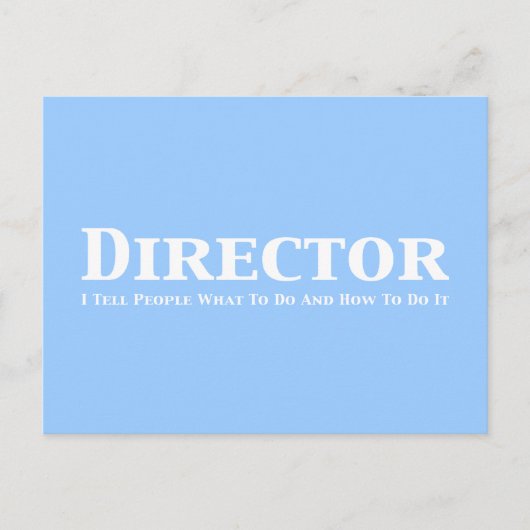 Regisseur Ik vertel mensen wat te doen en hoe het Briefkaart (Voorkant)