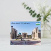 Registan plein bij zonsondergang - Samarkand, Oezb Briefkaart (Staand voorkant)