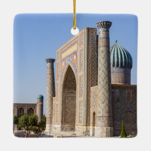 Registan plein bij zonsondergang - Samarkand, Oezb Keramisch Ornament (Achterkant)