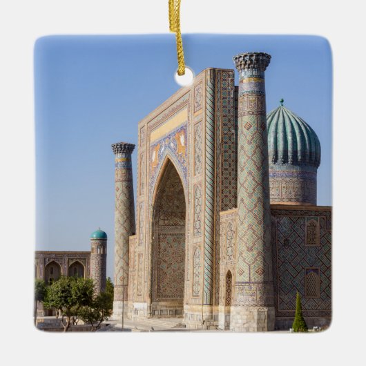 Registan plein bij zonsondergang - Samarkand, Oezb Keramisch Ornament (Voorkant)
