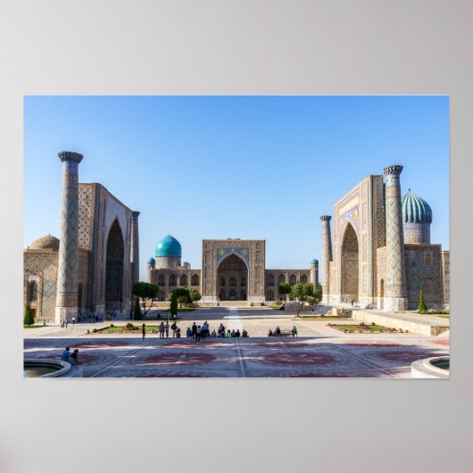 Registan plein bij zonsondergang - Samarkand, Oezb Poster (Voorkant)
