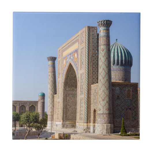 Registan plein bij zonsondergang - Samarkand, Oezb Tegeltje (Voorkant)