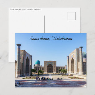Registan plein - Samarkand, Oezbekistan, Azië Briefkaart