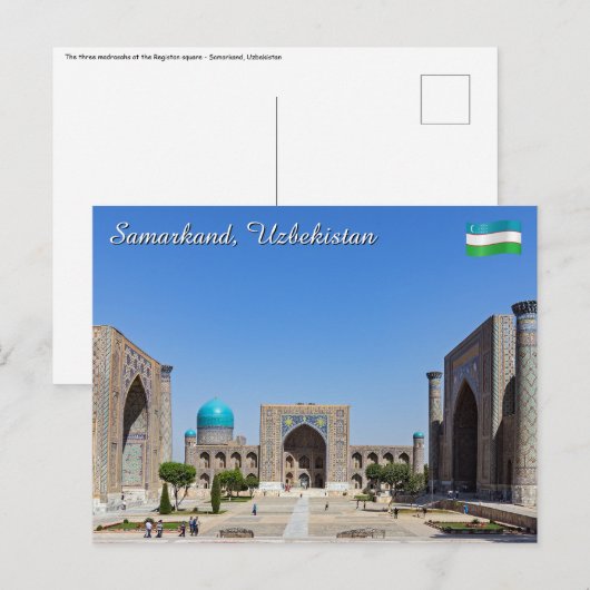 Registan plein - Samarkand, Oezbekistan, Azië Briefkaart (Voorkant / Achterkant)