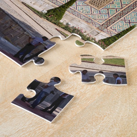 Registan plein - Samarkand, Oezbekistan, Azië Legpuzzel (Zijkant)
