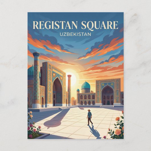 Registanplein Oezbekistan Briefkaart (Voorkant)