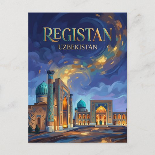 Registanplein Oezbekistan Briefkaart (Voorkant)