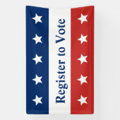 Registeer om te stemmen in Rood Wit en Blauw met S Spandoek (Verticaal)
