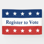 Registeer om te stemmen in Rood Wit en Blauw met S Spandoek (Horizontaal)