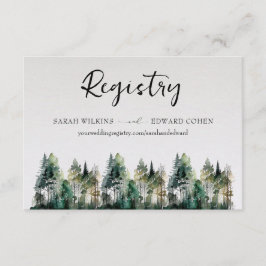 Register Behuizing Kaart, rustieke Waterverf Bos Informatiekaartje