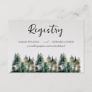 Register Behuizing Kaart, rustieke Waterverf Bos Informatiekaartje