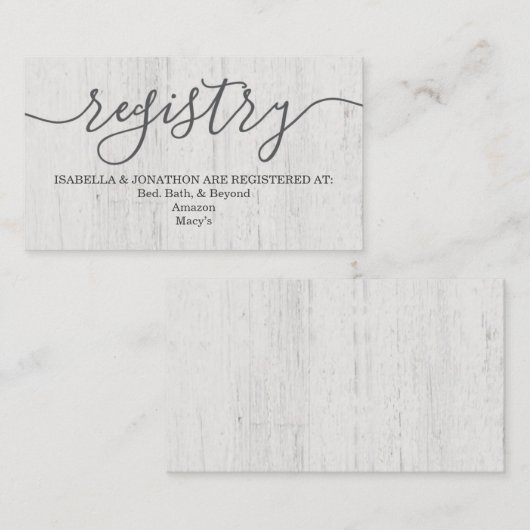 Register-Kaart | rustiek romantisch Informatiekaartje (Voorkant / Achterkant)