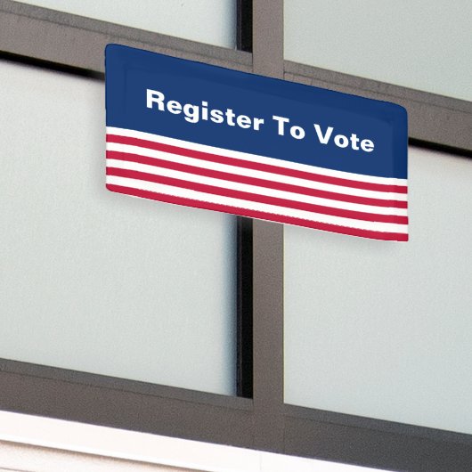 Register om te stemmen Patriottisch Rood Wit en Bl Spandoek (Buitenkant Gebouw)