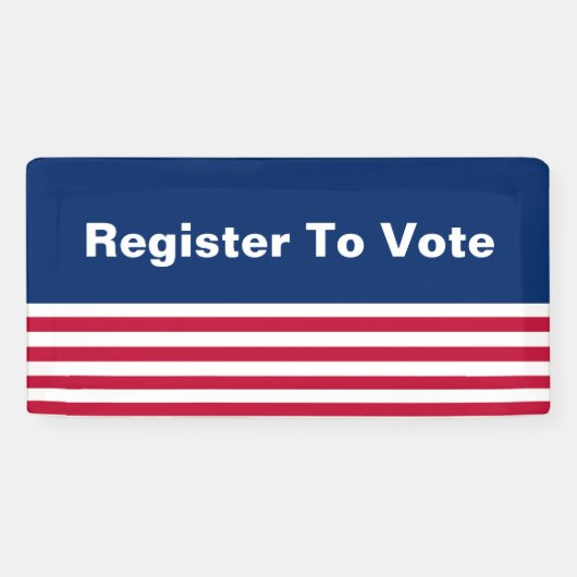 Register om te stemmen Patriottisch Rood Wit en Bl Spandoek (Horizontaal)