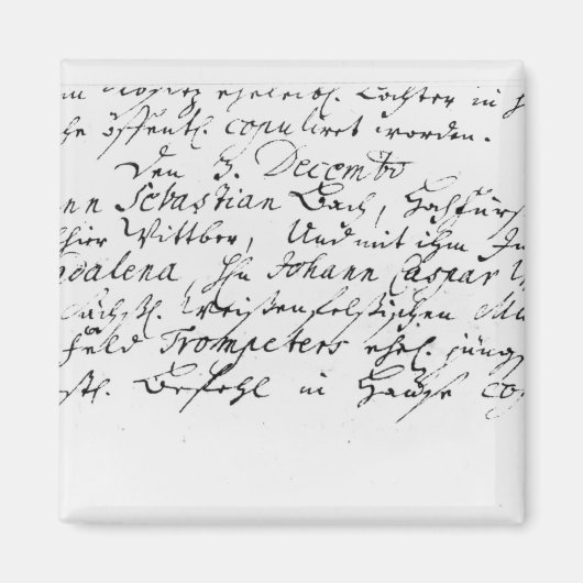 Register van de bruiloft van Bach naar Anna Magneet (Voorkant)