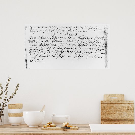 Register van de bruiloft van Bach naar Anna Poster (Keuken)